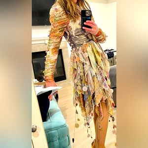 Zimmerman size 0 cosmic handerkchief mini dress, new with tags.